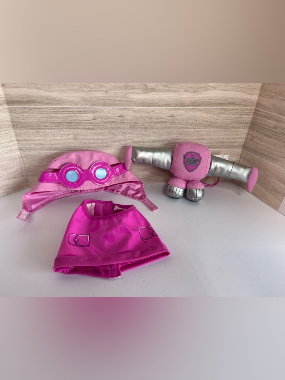 Build a Bear Paw Patrol Skye Pink Pilot Outfit Helmet Goggles
Jetpack Vest Set